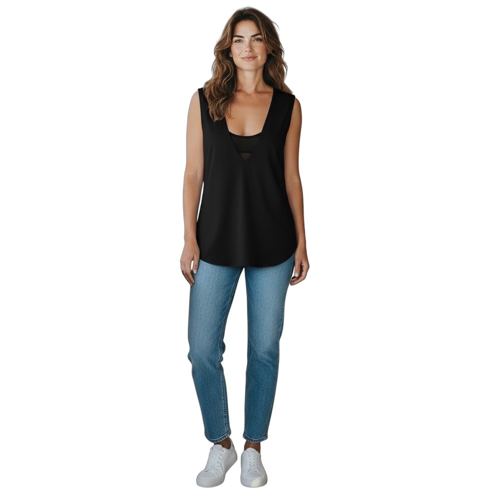 Sweet Pea by Stacy Frati Black Tank Top Size Large